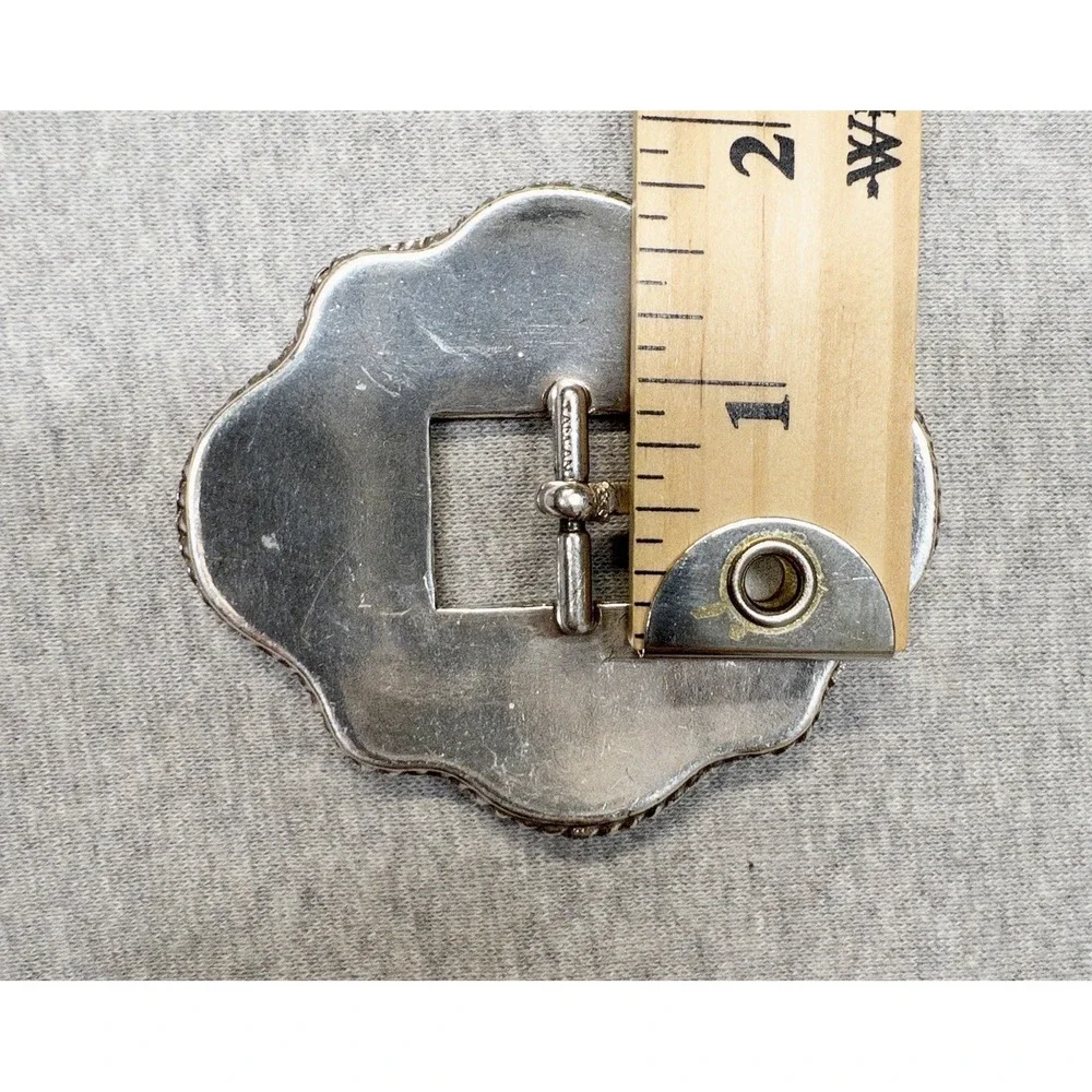 Silver Texas Star Center Bar Belt Buckle 3